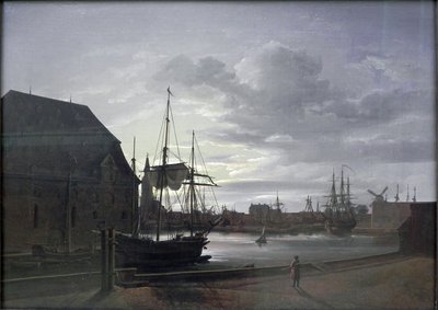 Frederiksholms Kanal i København med Christian 4.s bryggeri af Johan Christian Dahl