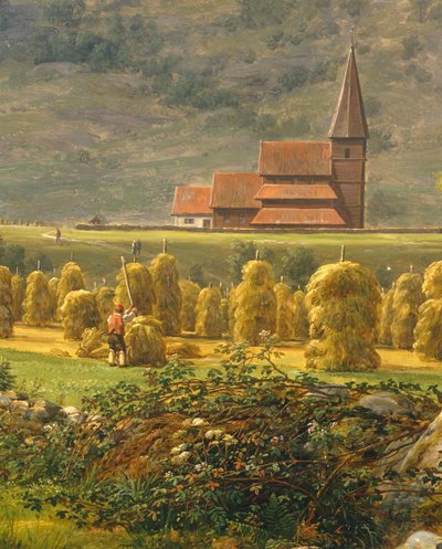 Gathering Hay af Johan Christian Clausen Dahl (1788-1857), Norge 1800-tallet af Johan Christian Dahl