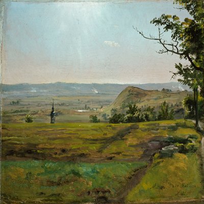Grønne marker ved Meissen. Studie af Johan Christian Dahl