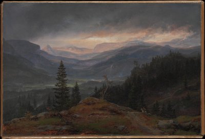Norsk:  Utsikt over Hallingdal Udsigt over Hallingdal af Johan Christian Dahl