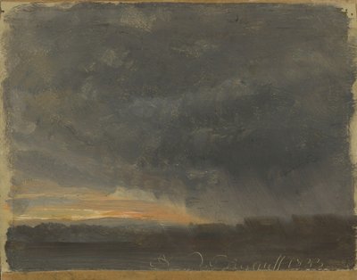 Stormskyer med regn af Johan Christian Dahl
