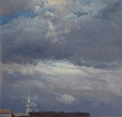 Stormskyer over borgtårnet i Dresden af Johan Christian Dahl