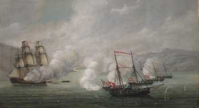 Søslaget ved Alvøen af Johan Christian Dahl