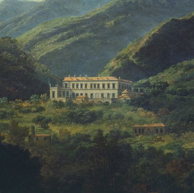 Det kongelige palads i Quisisana, nær Napoli, af Johan Christian Clausen Dahl (1788-1857), Italien af Johan Christian Dahl