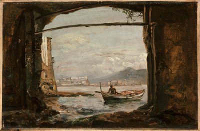 Udsigt fra en grotte nær Posillipo af Johan Christian Dahl