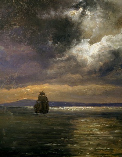 Udsigt over Christianiafjorden, af Johan Christian Clausen Dahl (1788-1857), detalje, Norge af Johan Christian Dahl