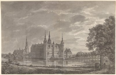 Udsigt over Frederiksborg Slot fra nordøst af Johan Christian Dahl