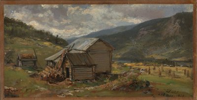 Udsigt over Hjelle i Valdres af Johan Christian Dahl