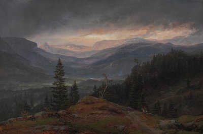 Udsigt over Hallingdal, 1844. af Johan Christian Dahl