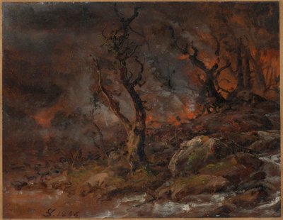Skovbrand af Johan Christian Dahl