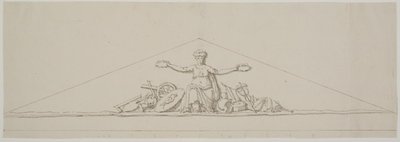 Udkast til en fronton, symboliserende velstanden. af Johan Christoph Petzold