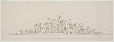 Udkast til en fronton, symboliserende velstanden, med putti af Johan Christoph Petzold