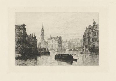 Udsigt over Munttoren i Amsterdam af Johan Conrad Greive