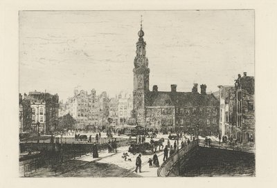 Udsigt over Muntplein i Amsterdam af Johan Conrad Greive