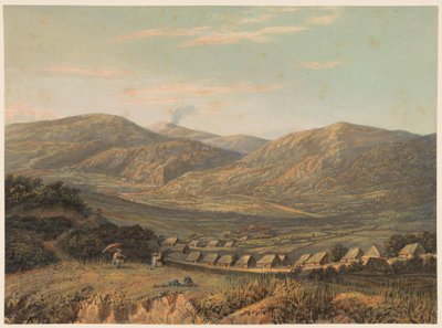 Udsigt over Tengger-bjergene I Tengerbjergene. (det østlige hjørne af Java.) (titel på objekt) af Johan Conrad Greive