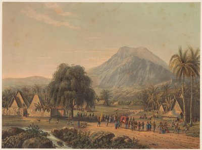Bryllupsoptog ved foden af ​​Mount Salak i Java Bryllupsoptog i Salak-dalen (titel på objektet) af Johan Conrad Greive