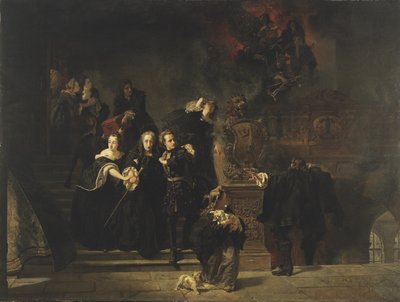 Ilden ved det kongelige palads, Stockholm, 7. maj 1697, 1862-66 af Johan Fredrik Hockert