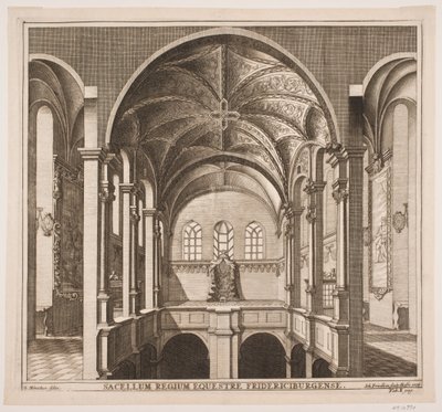 Danish: Den øvre omgang i Frederiksborg Slotskirke af Johan Friedlein