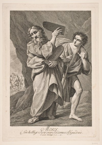 Moses i sin hellige iver over fødernes afguderi af Johan Georg Preisler