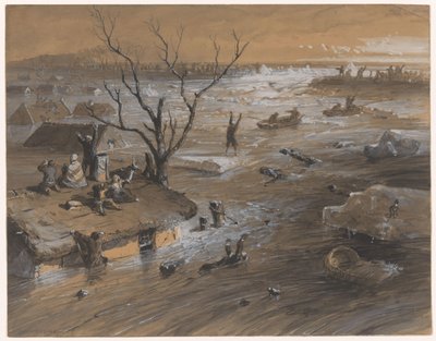 Digebrud i Brakel, 4. januar 1861 (titel på objekt) af Johan Hendrik Weissenbruch (signed by artist)