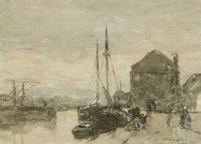Udsigt over Turfmarkt og Eendjespoort i Haarlem Udsigt over Turfmarkt med Eendjespoort i Haarlem af Johan Hendrik Weissenbruch