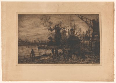 Udsigt over havnen i Rotterdam af Johan Hendrik van Mastenbroek (signed by artist)
