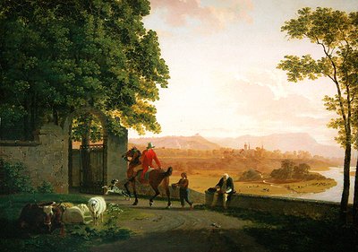 Landskab af omgivelserne i Bern af Johan Jakob Biedermann