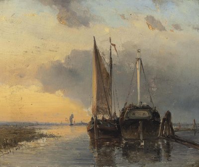 Havn ved en hollandsk flod af Johan Jongkind