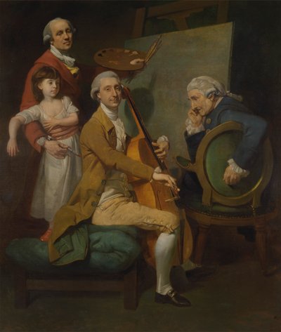 Selvportræt med hans datter Maria Theresa, James Cervetto og Giacobbe Cervetto af Johan Joseph Zoffany RA