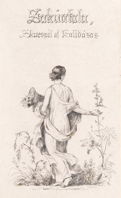 Danish: Blomstersamlerske af Johan Lundbye