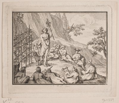 Vignet. Bacchus og muserne af Johan Martin Preisler