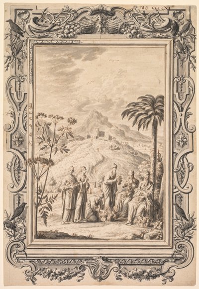 Illustration og kantdesign til Kupfer-Bibel Copper Bible, ca. 1730. af Johan Melchior Füssli