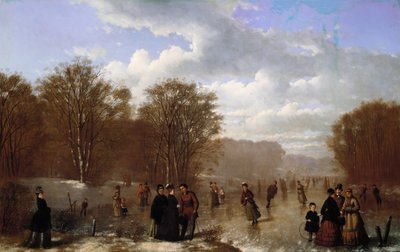 Skøjteløb på Wissahickon, 1875. af Johan Mengels Culverhouse