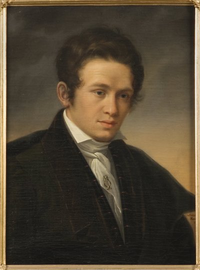 Portræt af digteren Karl August Nicander (1799-1839), af Sodermark, Olof Johan (1790-1848). Olie på lærred af Johan Olaf Sodermark