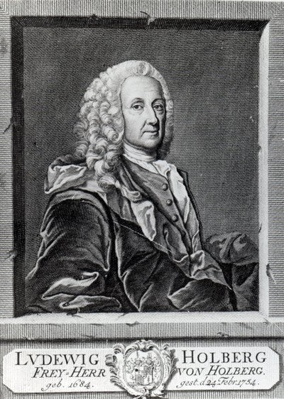 Ludvig Holberg, graveret af Johann Martin Bernigeroth, 1757 af Johan Roselius
