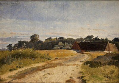 A Croft at Lodskov near Vognserup Manor. Study af Johan Thomas Lundbye
