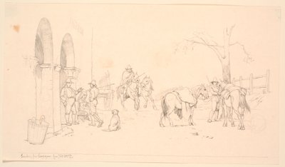 Campagnoler udenfor et osteri af Johan Thomas Lundbye