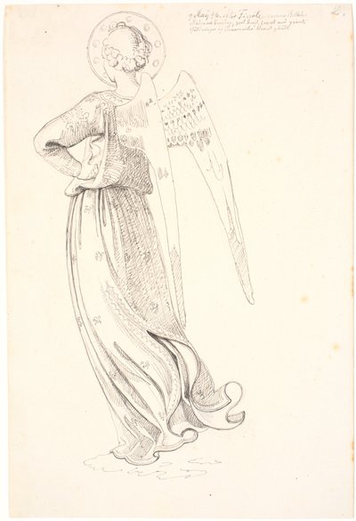 Engel set fra ryggen - efter Fra Angelico af Johan Thomas Lundbye