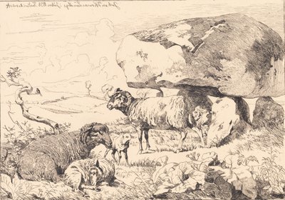Får ved en gravhøj af Johan Thomas Lundbye