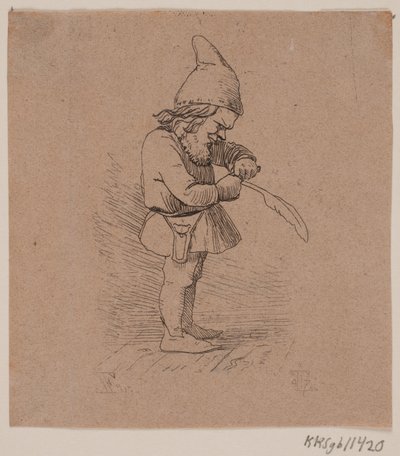 Nisse, der skærer en pen af Johan Thomas Lundbye