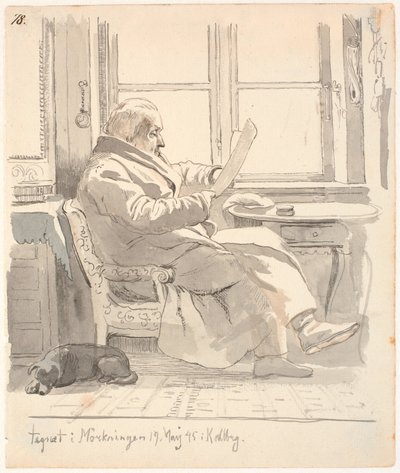 Portræt af J. Th. Lundbyes bedstefar, justitsråd og toldforvalter E. Bonnevie af Johan Thomas Lundbye