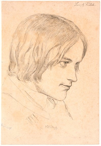 Portræt af maleren Lorenz Frølich (1820-1908) af Johan Thomas Lundbye