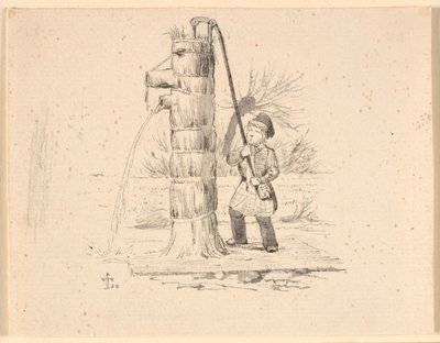 Posten. Illustration til Kaalunds "Fabler for Børn". Se kommentar fra arkkatalog. af Johan Thomas Lundbye