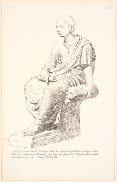 Studie efter en figur af en siddende mand af Johan Thomas Lundbye
