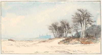View of Kronborg from the Coast North of Helsingør af Johan Thomas Lundbye
