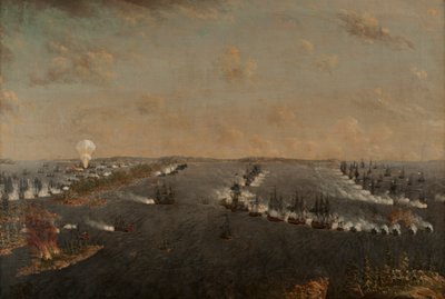 Første russisk-svenske slag ved Rochensalm den 24. august 1789, ca. 1790. af Johan Tietrich Schoultz