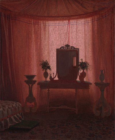 Et soveværelse i Bernstorff Slot nær København, ca. 1845. af Johan Vilhelm Gertner