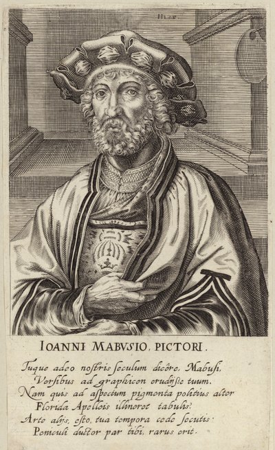 Portræt af Jan Mabuse af Johan Wierix