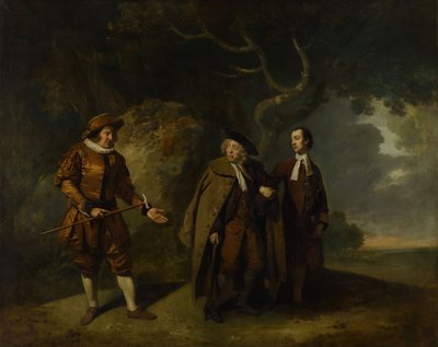 Parsons, Bransby og Watkyns i en scene fra Lethe, 1766. af Johan Zoffany