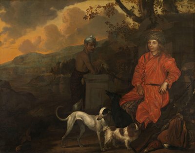 Portræt af Philippus Baldaeus og Gerrit Mossopotam Philippus Baldaeus og hans assistent Gerrit Mosopatam af Johan de la Rocquette